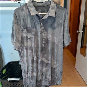 lululemon athletica Tie-Dye Gray Polo Shirt